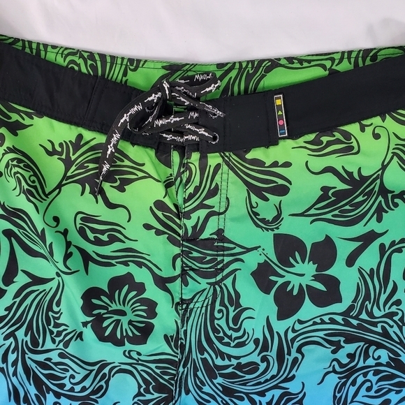 Maui & Sons Trunks Board Shorts Blue Green - Picture 5 of 11